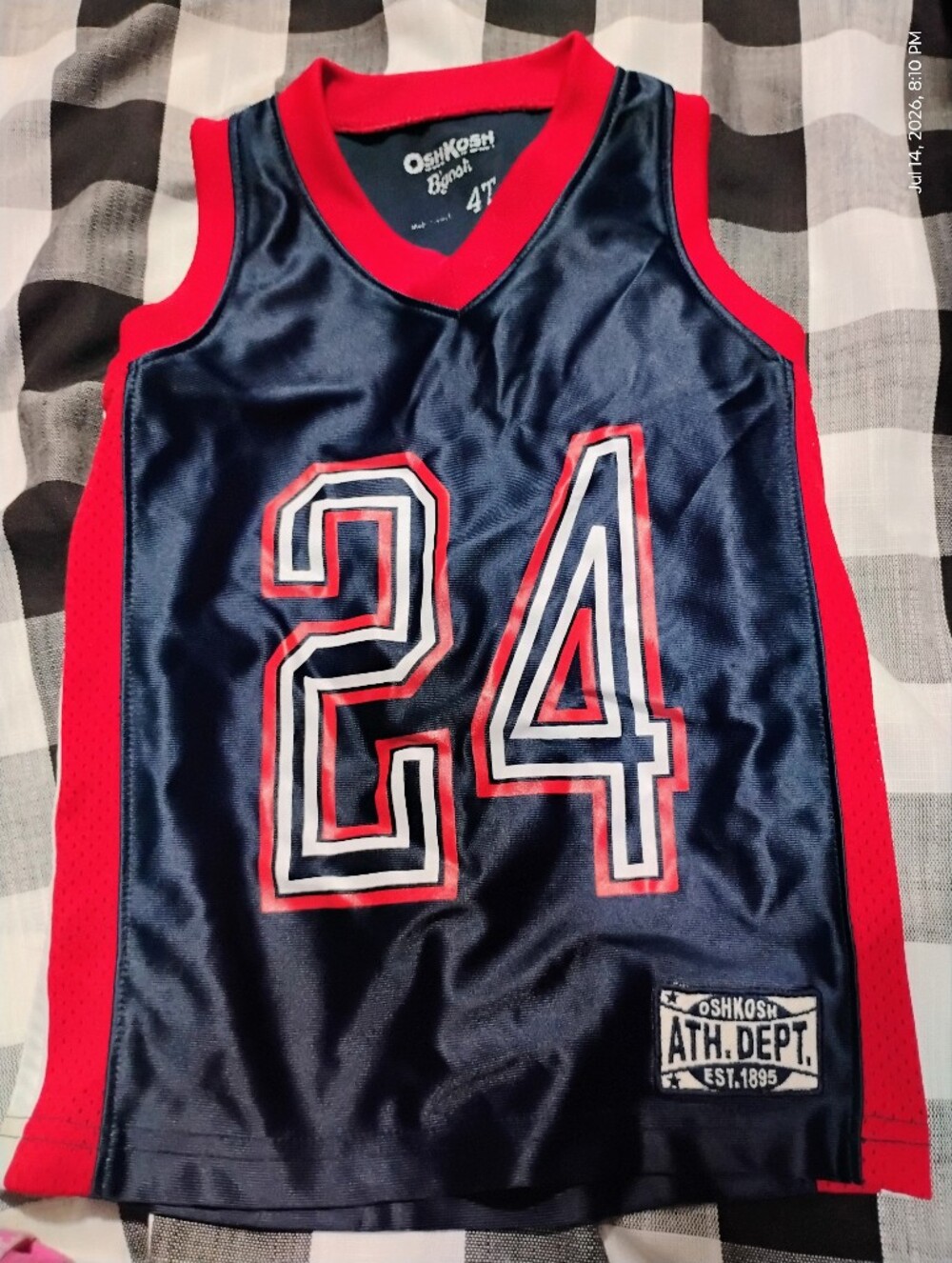 ❤️OshKosh Navy & Red Athletic Jersey - #24